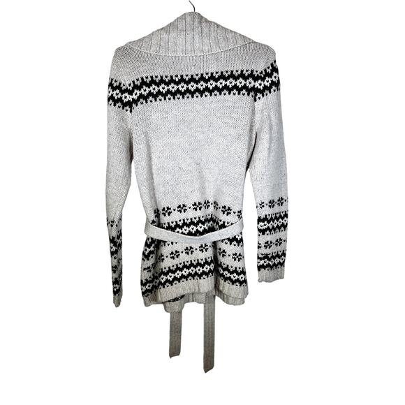 Eddie Bauer Collectibles Deer Cardigan Women’s Large Beige Tie Waist Y2K VTG - Picture 2 of 12